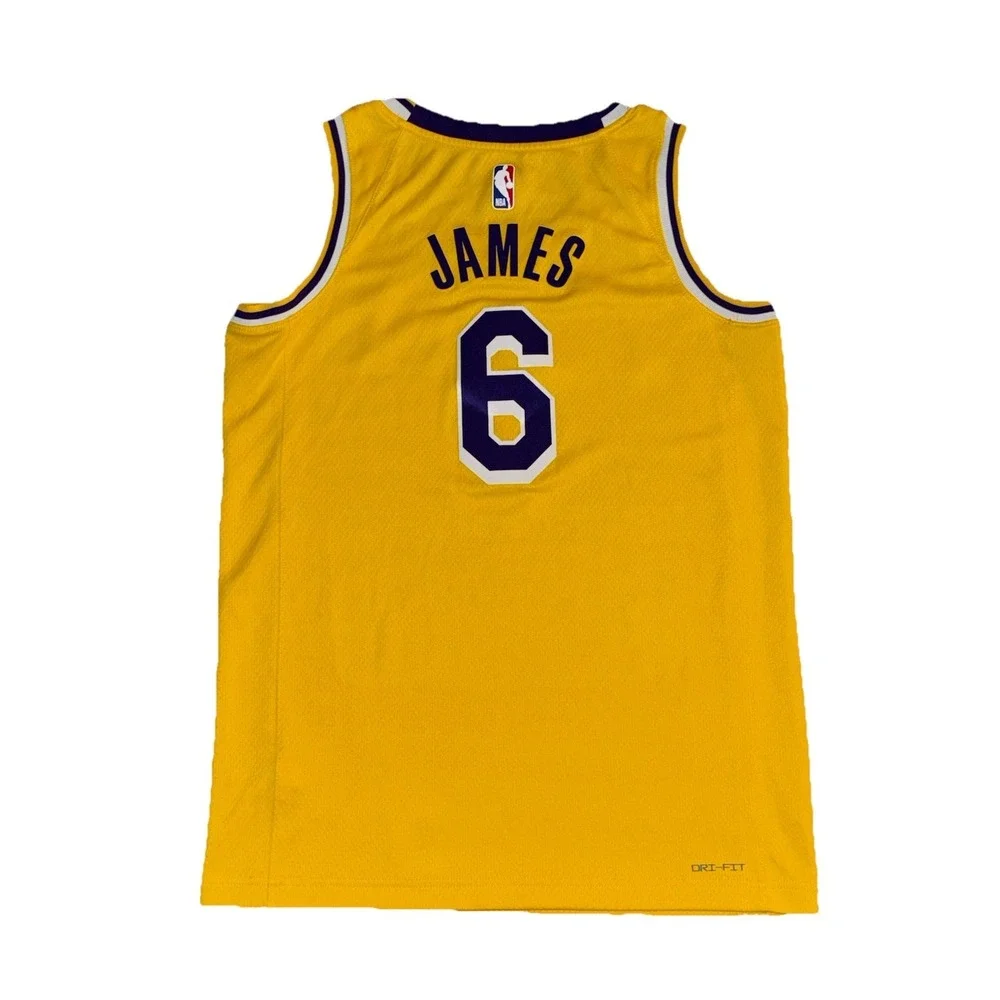 Los‎ Angeles Lakers Nike LeBron James Swingman Edition Gold #6 Jersey Men's 40 S